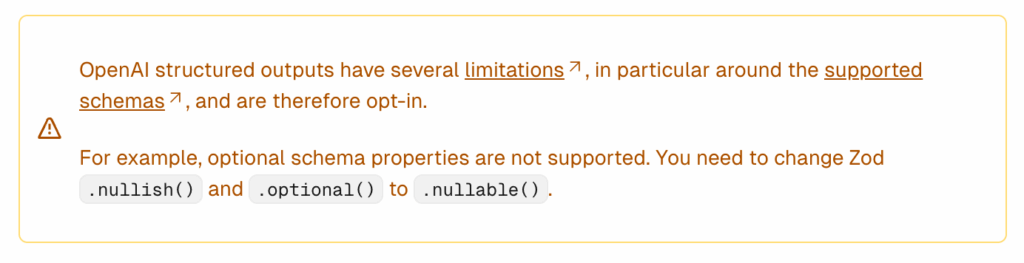 Limitations of OpenAI Structured Outputs